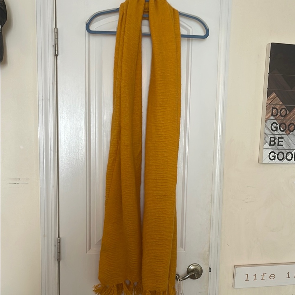 Mustard Yellow Knit Scarf